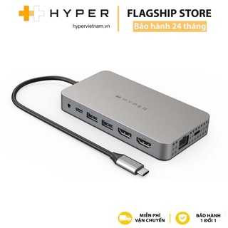 Cổng chuyển Hyperdrive Dual 4k HDMI 10-IN-1 (2 Màn hình) USB-C Hub for Macbook M1 - HDM1H - Hàng chính hãng
