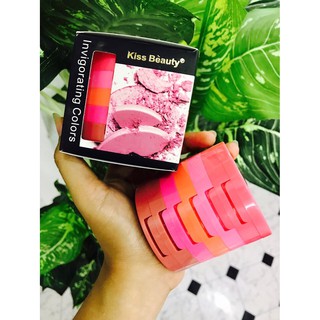 PHẤN MÁ HỒNG KISS BEAUTY 5 COLOR BLUSHER 5 TẦNG CHÍNH HÃNG - 3074