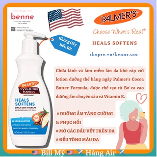 [🇺🇸Bill Mỹ] Sữa dưỡng thể mềm mịn cho da khô Bơ Cacao Palmer's Heals Soften Daily Skin Therapy 400ml của Mỹ
