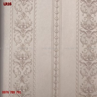 Giấy Dán Tường Có Hoa Văn Dây Dọc Màu Trắng, Lụa Không Keo, Khổ 10m x 53 cm