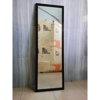 Gương soi toàn thân decor màu trắng và màu đen kích thước 40 x 120 cm (Khung nhôm cao cấp)