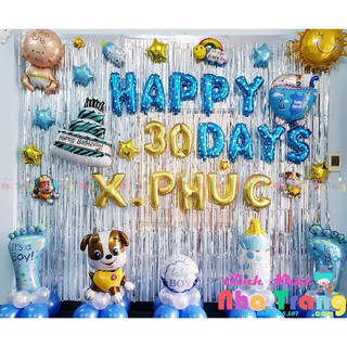 Set Bóng Trang Trí Tiệc Thôi Nôi Đầy Tháng Cho Bé Theo Chủ Đề (Tặng Kèm 01 Băng Dính Bóng Chuyên Dụng)