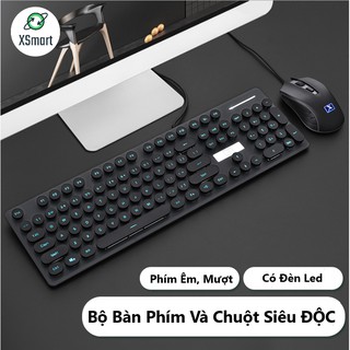 Bộ Chuột và Bàn Phím Máy Tính Có Dây Cao Cấp N518 PRO Led Sáng Chữ Có 3 Màu Đen, Hồng, Xanh Siêu Đẹp Bàn Phím Chuột Game