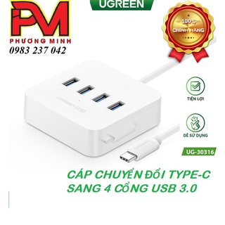 Cáp USB Type C ra 4 cổng USB 3.0 cao cấp Ugreen 30316 Chính hãng