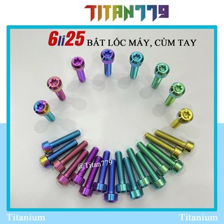 (20) Ốc Titan Gr5 XỊN 6ly 6ly25 6li25 đầu trụ, đầu SALAYA gắn lốc máy, bắt cùm Sonic, Satria Raider, bắt dàn áo baga