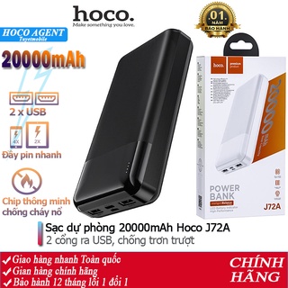 Pin sạc dự phòng Hoco J72A đèn báo pin, 2 cổng ra, tích điện 20000mAh - Chính hãng