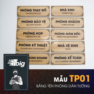 [Cao Cấp] Bảng tên phòng gỗ cắt laser dán tường - gia công nội dung bảng theo yêu cầu
