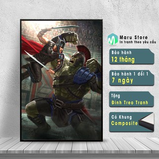 Tranh Thor và Hulk Đẹp Siêu Ngầu Trang Trí Phòng