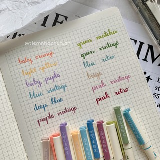 (MỚI) BÚT SOFT BRUSH SIGN PEN MÀU PASTEL VINTAGE VIẾT TIÊU ĐỀ VÀ CALLIGRAPHY (ảnh thật) - Tiệm nhà Chun