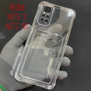 Ốp Lưng Xiaomi Redmi Note 11 4G / Note 11s 4G Trong Chống Sốc Gù Bảo Vệ Camera Kèm Ngăn Đựng Thẻ Card, Hình Ảnh