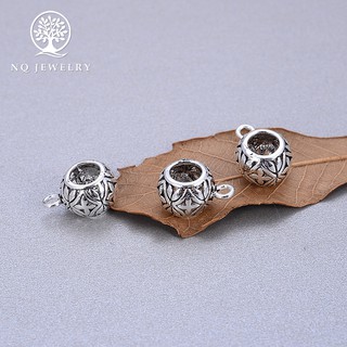 Charm bạc hình trống xỏ ngang để gắn charm treo - NQ Jewelry