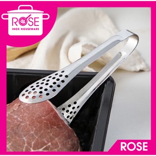 Kẹp xéo gắp thức ăn / salad bằng thép không gỉ,Kẹp đồ ăn đa năng thiết kế xéo nhiều lỗ - dụng cụ nhà bếp tiện ích