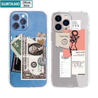 Ốp lưng iphone Ốp điện thoại Suntaiho TPU trong suốt in hình tranh lọ hoa cho IPhone 13 12 11 Pro Max X Xs Max XR 8 7 6 6S Plus