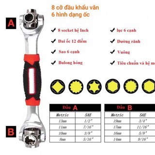 Cờ lê đa năng 48 trong 1 (8 đầu xoay) - Bền, tốt, được nhiều thợ lựa chọn