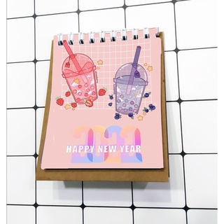 Lịch trà sữa boba tea để bàn mini 2022 LMI28 12x9 cm