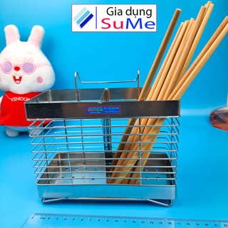 Ống đựng đũa 2 ngăn Inox 304 chất lượng