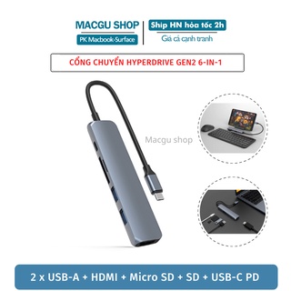 CỔNG CHUYỂN HYPERDRIVE BAR 6in1 USB-C HUB FOR MACBOOK, PC &amp; DEVICES-Hub chuyển đổi cao cấp