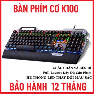 Bàn Phím Cơ-Bàn Phím Cơ K100-Led Thay Đổi Màu-Sử Dụng Bền Bỉ-Bảo Hành 12 Tháng