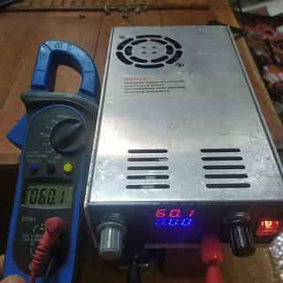 Máy cấp nguồn chỉnh vol 0V-60V và 0-9A. Lưu ý tổng công suất không được vượt quá 350W
