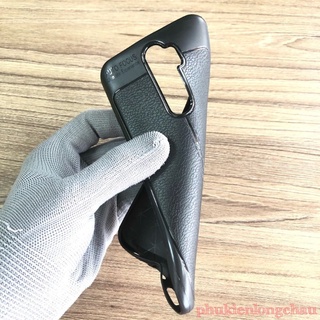 Ốp Lưng Oppo A9 2020/A5 2020 Dẻo Giả Da Đen Đẹp