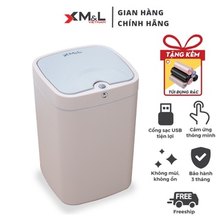 Thùng rác cảm ứng thông minh 18 lít ML B-JA-18 - Màu hồng - Hàng chính hãng