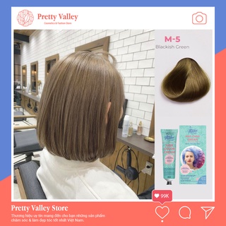 Kem nhuộm tóc màu xanh olive MOLOKAI, kem nhuộm tóc tại nhà siêu dưỡng chứa collagen tảo biển - Pretty Valley Store