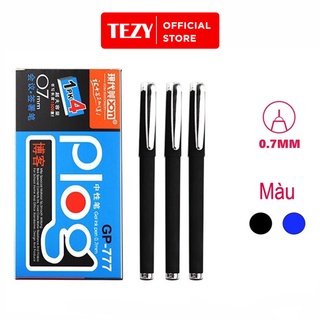 Bút bi nước khô nhanh GP777 0.7mm, bút bi gel viết thư pháp đen xanh TEZYBOOKS