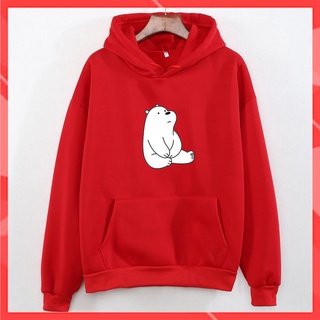Áo hoodie nỉ nữ form rộng Familylove – Set hình gấu trắng đáng yêu