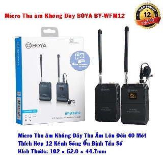 [Mã ELHACE giảm 4% đơn 300K] [CHÍNH HÃNG] Micro Thu Âm Không Dây BOYA BY-WFM12