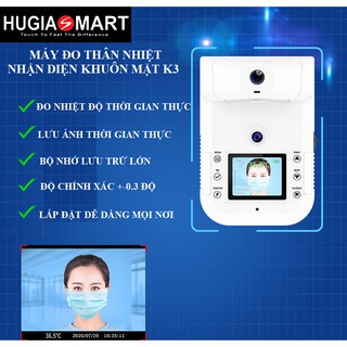 Nhiệt kế hồng ngoại K3AI - Đo thân nhiệt, nhận diện khuôn mặt