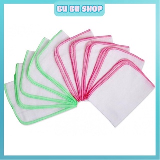 Combo 10 cái khăn sữa 4 lớp mềm mịn, thấm hút tốt, 100% cotton an toàn cho da bé