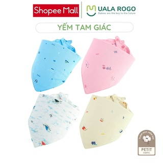 Yếm tam giác Uala rogo vải peptit giữ ấm cúc bấm UR8309