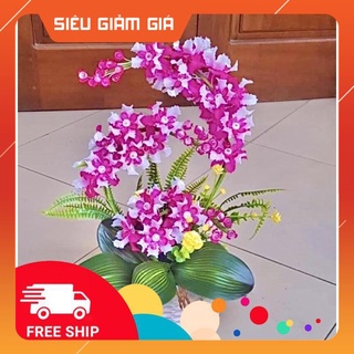 Set vật liệu làm chậu hoa lan 3 cành siêu yêu!hoa Handmade trang trí nhà cửa