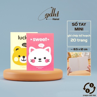 Sổ tay, sổ ghi chép mini nhiều hình dễ thương loại 20 trang