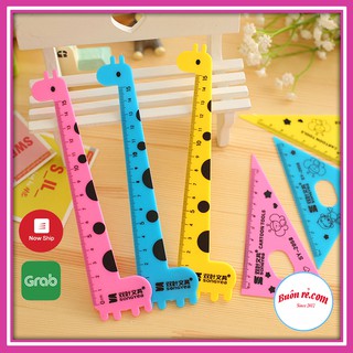 Bộ 4 thước kẻ eke học sinh hình thú cho bé đáng yêu – 01101 – Buôn Rẻ