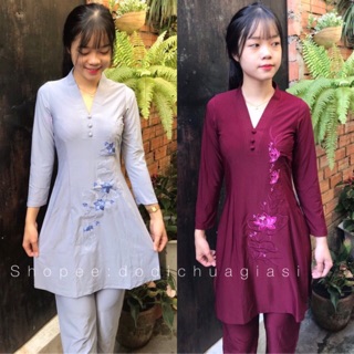 Đồ Lam Đi Chùa# CTân Bà Lai Thêu #Đồ Bộ # Quần Áo Nữ