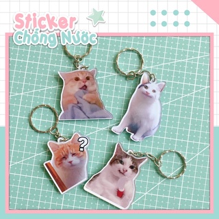 Móc khoá mica mèo meme cute- bựa