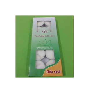 10 viên nến tealight không khói - màu trắng