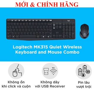 Bộ bàn phím và chuột không dây Logitech MK315, MK275, MK215