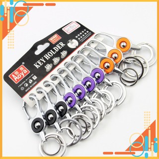 Móc Chìa khóa xe máy, ô tô Aoya Cao cấp không gỉ có chốt móc đĩa quần 9903