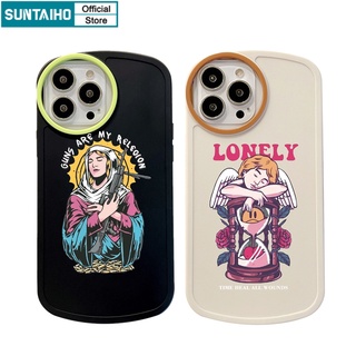 Suntaiho Ốp lưng iphone  Ốp Điện Thoại Silicone Mềm Chống Sốc In Hình Thiên Thần Cho iPhone 14 14 pro max 13 XS max 7 8 Plus 12 pro