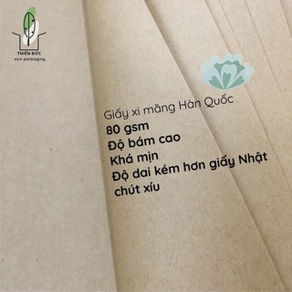 Combo 50 tờ giấy xi măng Hàn 50x73cm. Giấy kraft gói hàng, quà, gói bánh