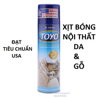 Toyo xịt bóng nội thất ô tô Thái Lan xịt bóng đồ  da và gỗ dung tích 500ml