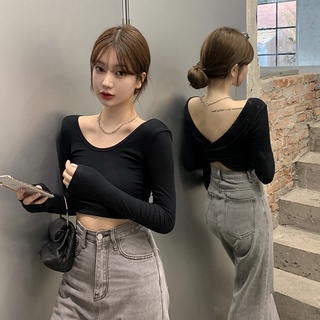 LEEVA - Áo body dài tay vải thun gân dày dặn cá tính L289