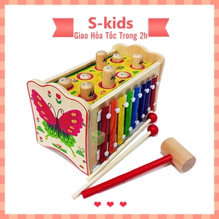 Đập chuột kết hợp đàn Xylophone. Đồ chơi thông minh có nhạc cho bé.