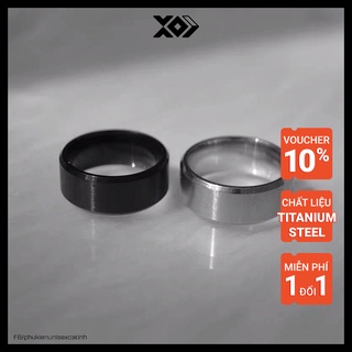 Nhẫn Trơn Stainless Steel không gỉ bản dày 8MM vát cạnh - Nhẫn Titan Nam phong cách Hàn Quốc