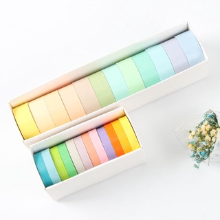 Washi tape set 12 cuộn macarons WS05 - Băng keo dán màu pastel trang trí sổ tay