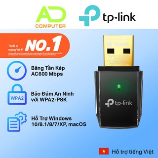 Bộ thu sóng wi-fi TP Link AC600 - Archer T2U - Hàng chính hãng