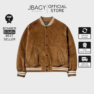 Áo khoác nam bomber nhung tăm BUMBA cao cấp phong cách Hàn quốc thương hiệu JBAGY - JK02