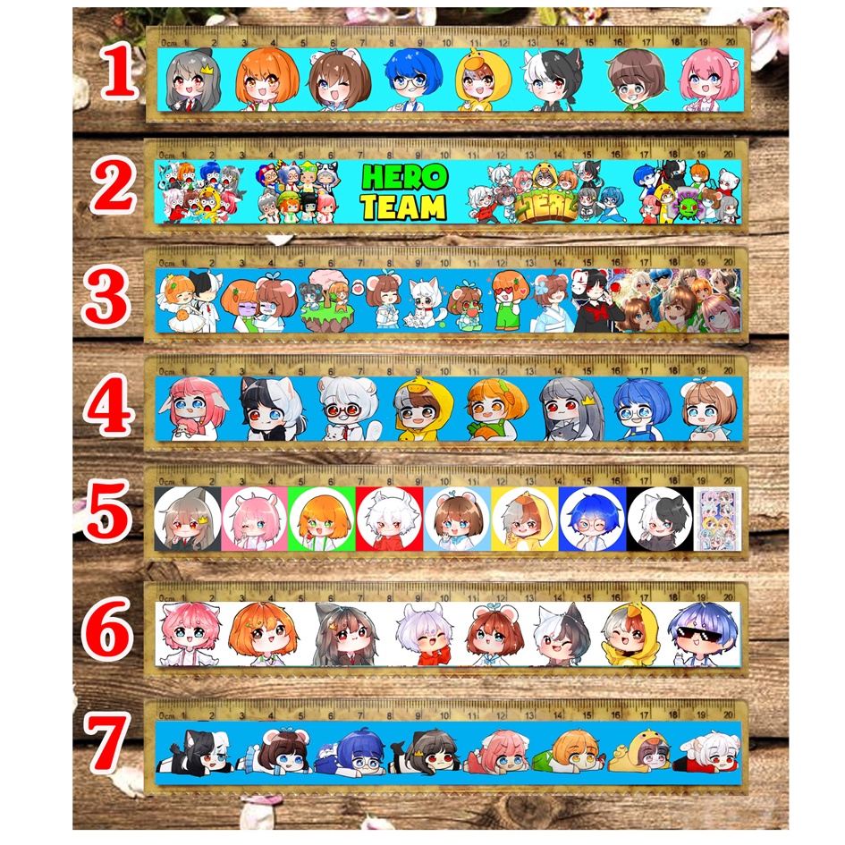 Thước kẻ Hero Team (20cm các mẫu như hình)